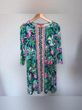 Lilly Pulitzer Women’s Tropical Print Shift Dress - Teal & Pink